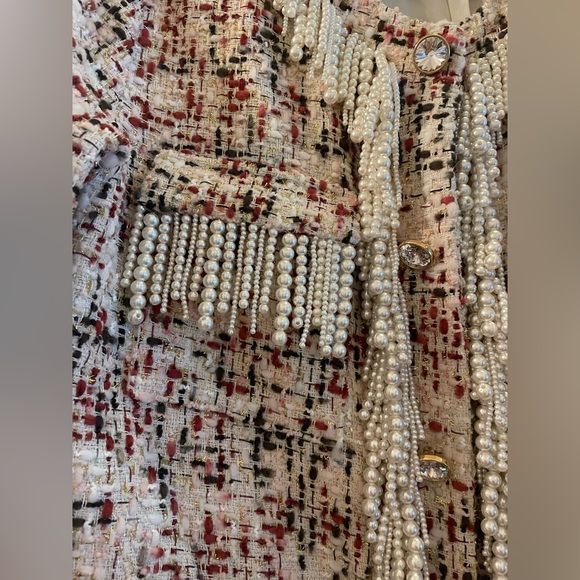 Faux pearl accented tweed jacket - Picture 2 of 5